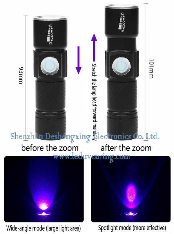 395nm UV LED Curing Flashlight for Detection