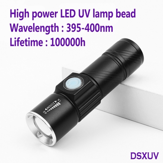 المحمولة 5W 395nm مصباح علاج المصباح الأشعة فوق البنفسجية USB شحن ضوء الكشف