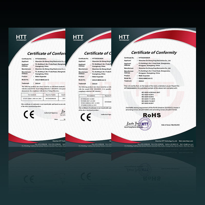 Wafer UV curing system certificate